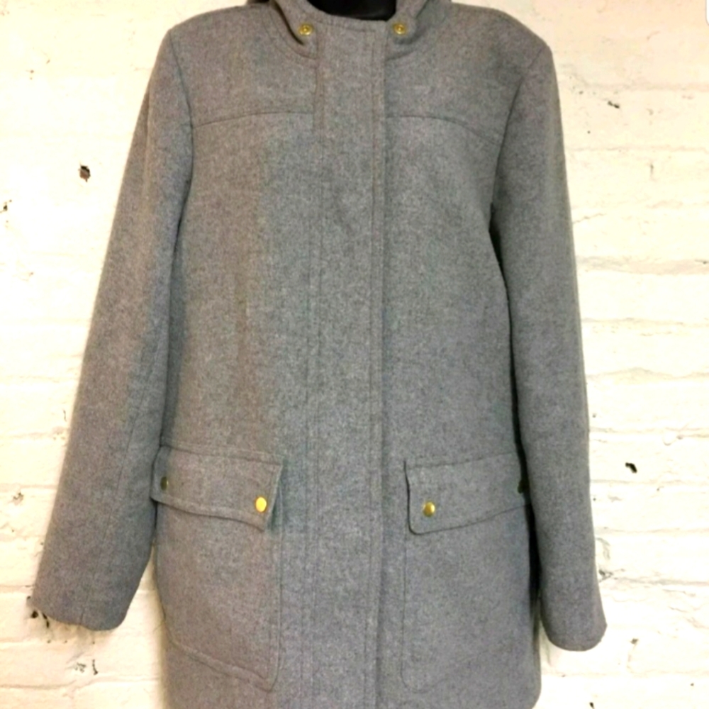 J.Crew Gray Wool Coat size 14